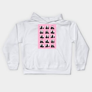 Pandas Pattern on a Pink Background Kids Hoodie